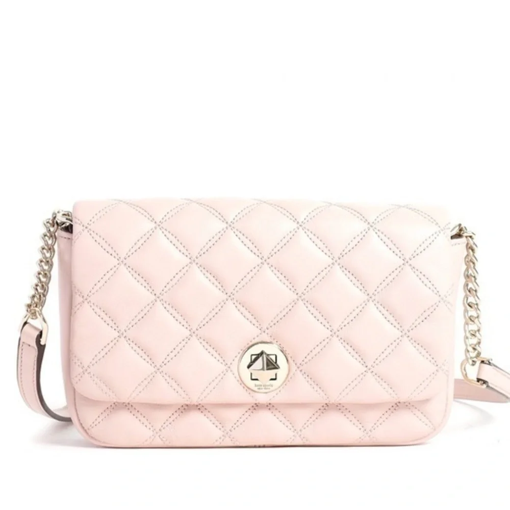 Kate Spade Quilted Leather Crossbody Bag Chain Strap Turnlock NWT